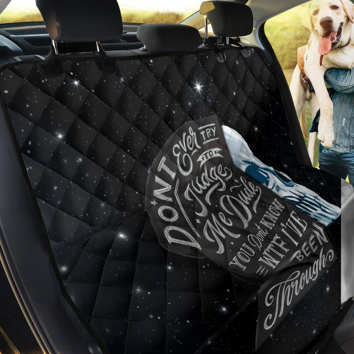 Sad Skull Back Car Seat Cover Don't Ever Try To Judge Me Dude - Wonder Print Shop