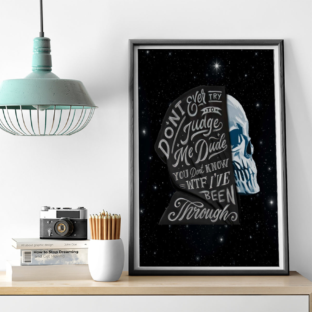 Sad Skull Canvas Wall Art Don't Ever Try To Judge Me Dude - Wonder Print Shop