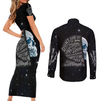 Sad Skull Couples Matching Short Sleeve Bodycon Dress and Long Sleeve Button Shirts Don't Ever Try To Judge Me Dude - Wonder Print Shop