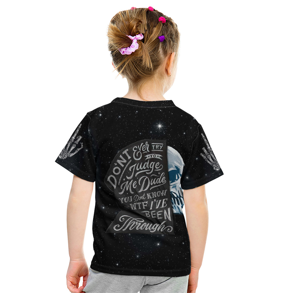 Sad Skull Kid T Shirt Don't Ever Try To Judge Me Dude - Wonder Print Shop
