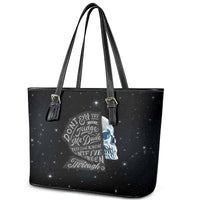 Sad Skull Leather Tote Bag Don't Ever Try To Judge Me Dude - Wonder Print Shop