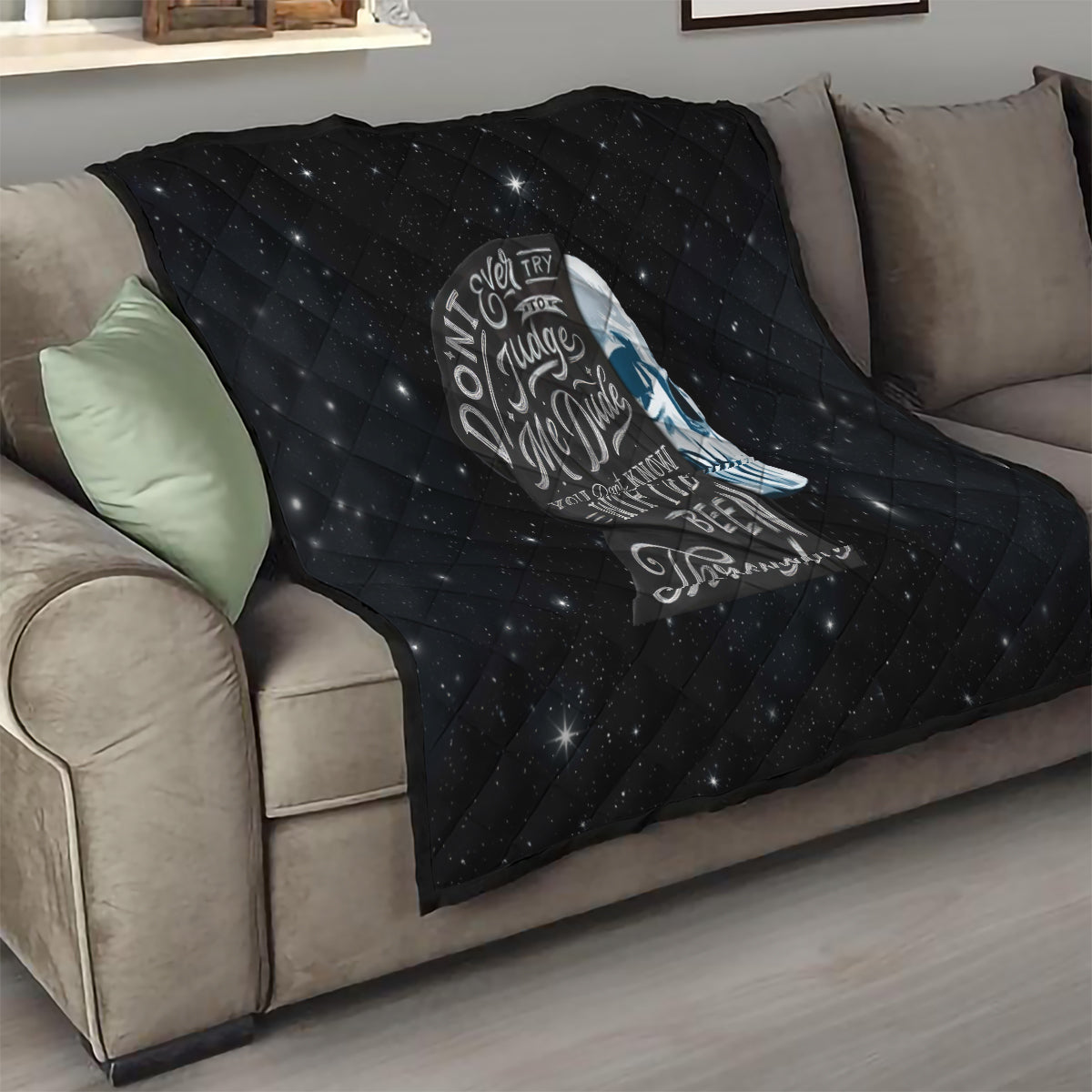 Sad Skull Quilt Don't Ever Try To Judge Me Dude - Wonder Print Shop