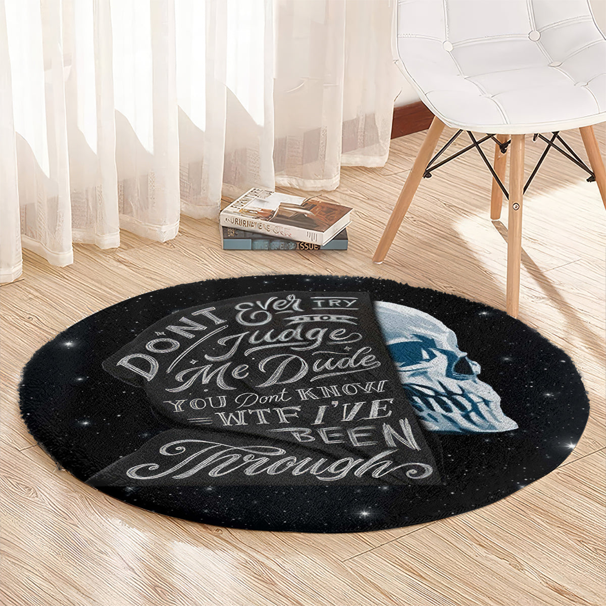 sad-skull-round-carpet-dont-ever-try-to-judge-me-dude