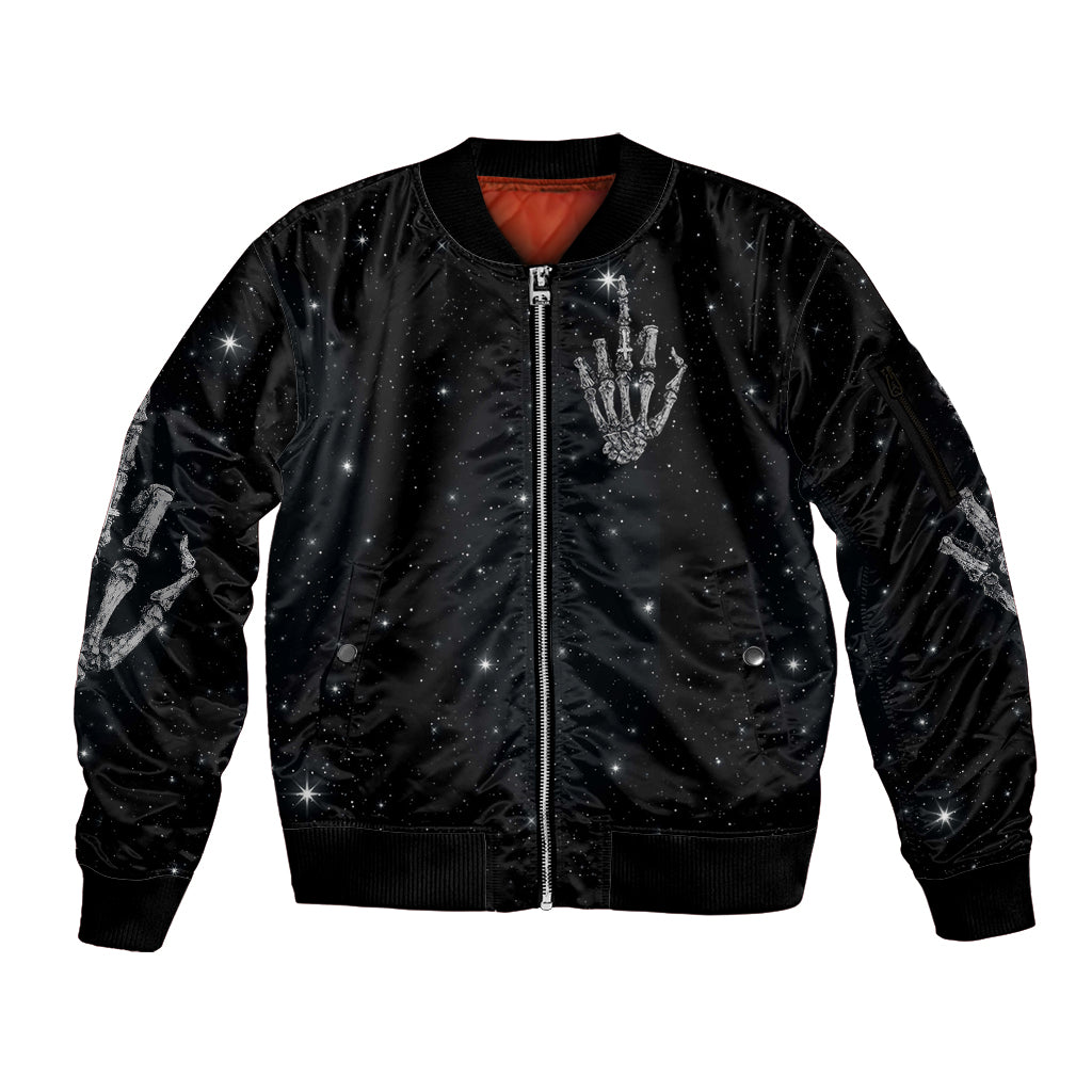 Sad Skull Sleeve Zip Bomber Jacket Don't Ever Try To Judge Me Dude - Wonder Print Shop