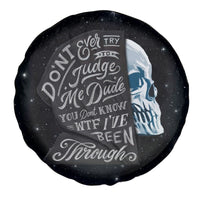 Sad Skull Spare Tire Cover Don't Ever Try To Judge Me Dude - Wonder Print Shop