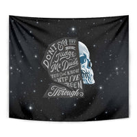 Sad Skull Tapestry Don't Ever Try To Judge Me Dude - Wonder Print Shop