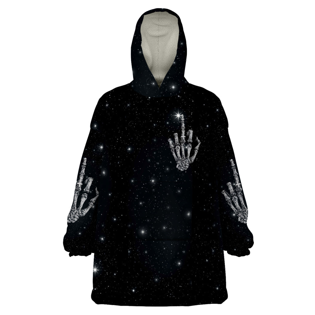 Sad Skull Wearable Blanket Hoodie Don't Ever Try To Judge Me Dude - Wonder Print Shop