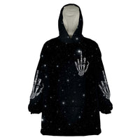 Sad Skull Wearable Blanket Hoodie Don't Ever Try To Judge Me Dude - Wonder Print Shop