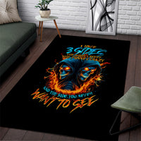 Double Fire Skull Area Rug I Have 3 Side Quite Funny And The Side You Never Want To See - Wonder Print Shop