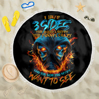 Double Fire Skull Beach Blanket I Have 3 Side Quite Funny And The Side You Never Want To See - Wonder Print Shop