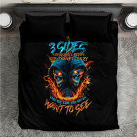 Double Fire Skull Bedding Set I Have 3 Side Quite Funny And The Side You Never Want To See - Wonder Print Shop