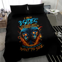 Double Fire Skull Bedding Set I Have 3 Side Quite Funny And The Side You Never Want To See - Wonder Print Shop