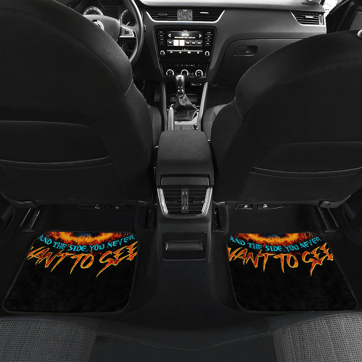 Double Fire Skull Car Mats I Have 3 Side Quite Funny And The Side You Never Want To See - Wonder Print Shop