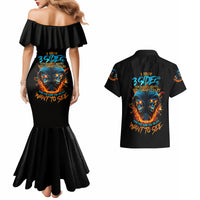 Double Fire Skull Couples Matching Mermaid Dress and Hawaiian Shirt I Have 3 Side Quite Funny And The Side You Never Want To See - Wonder Print Shop