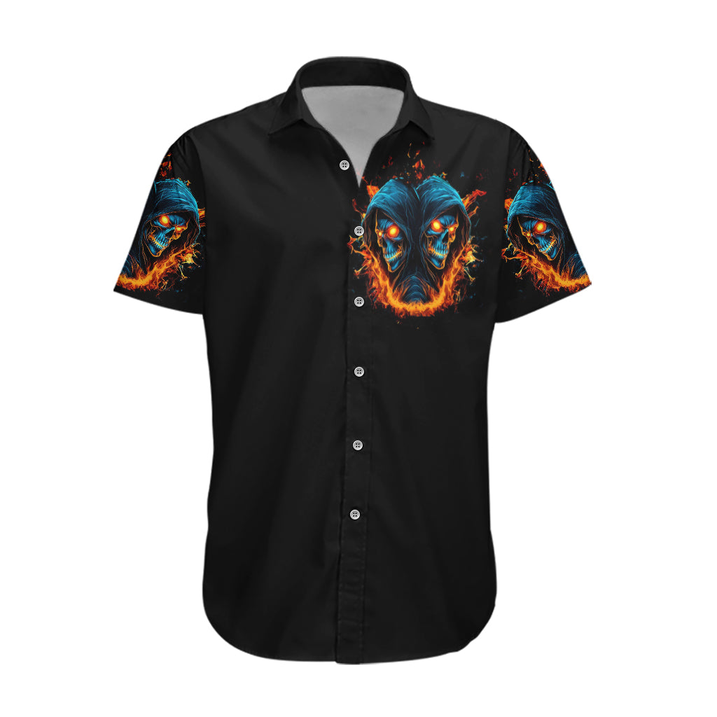 Double Fire Skull Hawaiian Shirt I Have 3 Side Quite Funny And The Side You Never Want To See - Wonder Print Shop