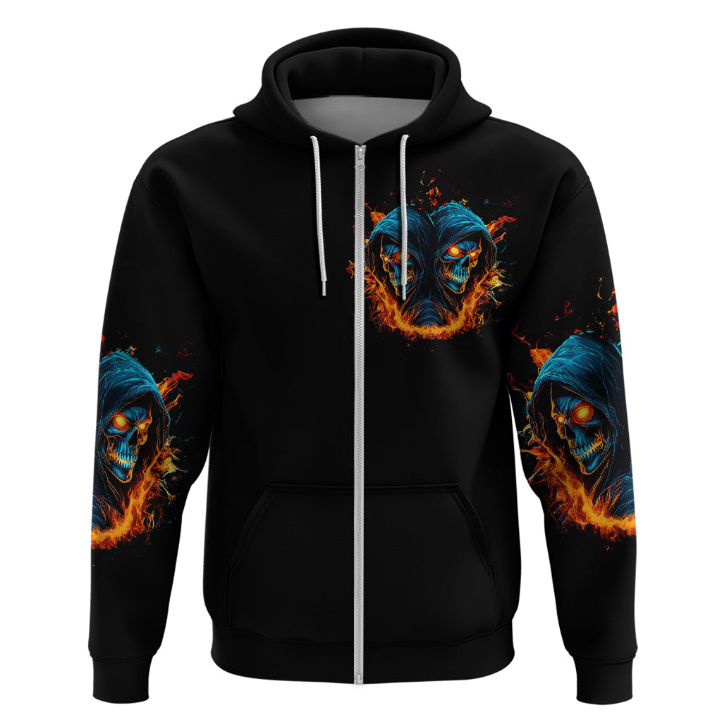 Double Fire Skull Hoodie I Have 3 Side Quite Funny And The Side You Never Want To See - Wonder Print Shop