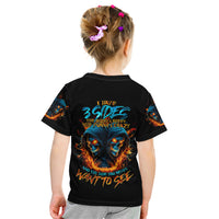 Double Fire Skull Kid T Shirt I Have 3 Side Quite Funny And The Side You Never Want To See - Wonder Print Shop