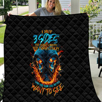 Double Fire Skull Quilt I Have 3 Side Quite Funny And The Side You Never Want To See - Wonder Print Shop