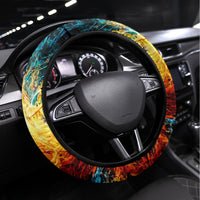 Double Fire Skull Steering Wheel Cover I Have 3 Side Quite Funny And The Side You Never Want To See - Wonder Print Shop