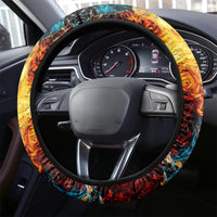Double Fire Skull Steering Wheel Cover I Have 3 Side Quite Funny And The Side You Never Want To See - Wonder Print Shop
