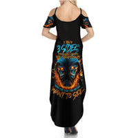 Double Fire Skull Summer Maxi Dress I Have 3 Side Quite Funny And The Side You Never Want To See - Wonder Print Shop