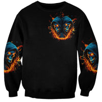 Double Fire Skull Sweatshirt I Have 3 Side Quite Funny And The Side You Never Want To See - Wonder Print Shop