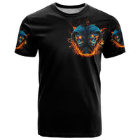 Double Fire Skull T Shirt I Have 3 Side Quite Funny And The Side You Never Want To See - Wonder Print Shop