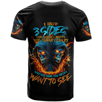 Double Fire Skull T Shirt I Have 3 Side Quite Funny And The Side You Never Want To See - Wonder Print Shop