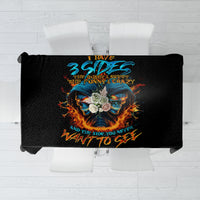Double Fire Skull Tablecloth I Have 3 Side Quite Funny And The Side You Never Want To See - Wonder Print Shop