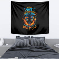 Double Fire Skull Tapestry I Have 3 Side Quite Funny And The Side You Never Want To See - Wonder Print Shop