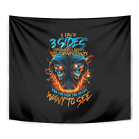Double Fire Skull Tapestry I Have 3 Side Quite Funny And The Side You Never Want To See - Wonder Print Shop