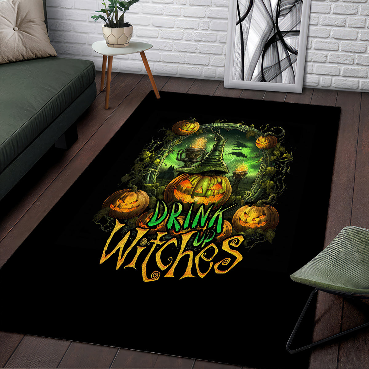 Pumpkin Skull Area Rug Drink Up Witches - Wonder Print Shop