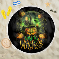 Pumpkin Skull Beach Blanket Drink Up Witches - Wonder Print Shop
