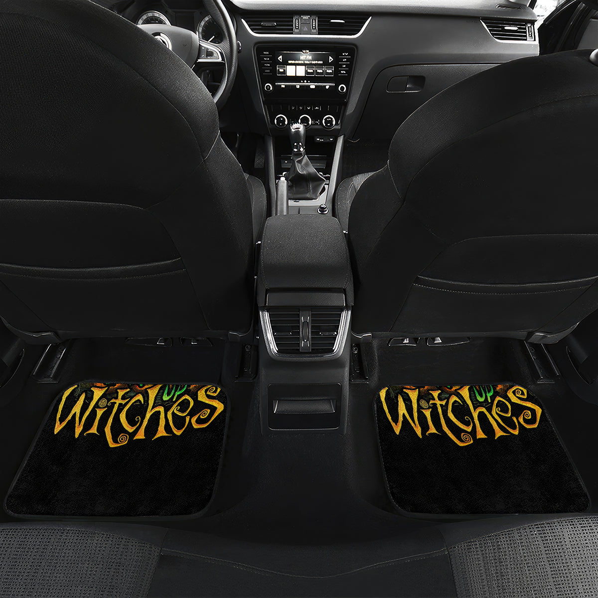 Pumpkin Skull Car Mats Drink Up Witches - Wonder Print Shop