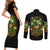 Pumpkin Skull Couples Matching Short Sleeve Bodycon Dress and Long Sleeve Button Shirts Drink Up Witches - Wonder Print Shop