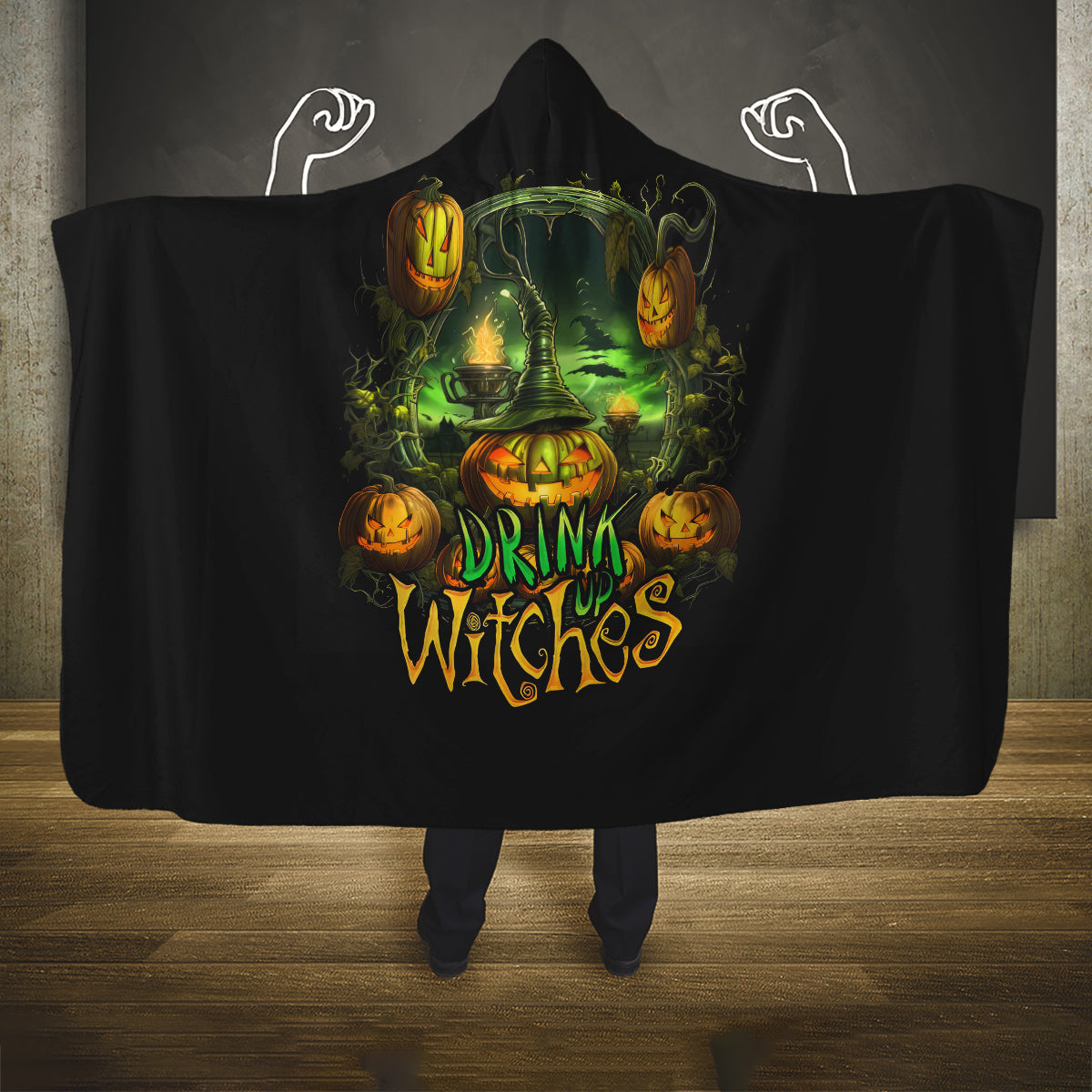 pumpkin-skull-hooded-blanket-drink-up-witches