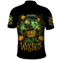 Pumpkin Skull Polo Shirt Drink Up Witches - Wonder Print Shop