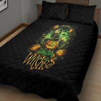 Pumpkin Skull Quilt Bed Set Drink Up Witches - Wonder Print Shop
