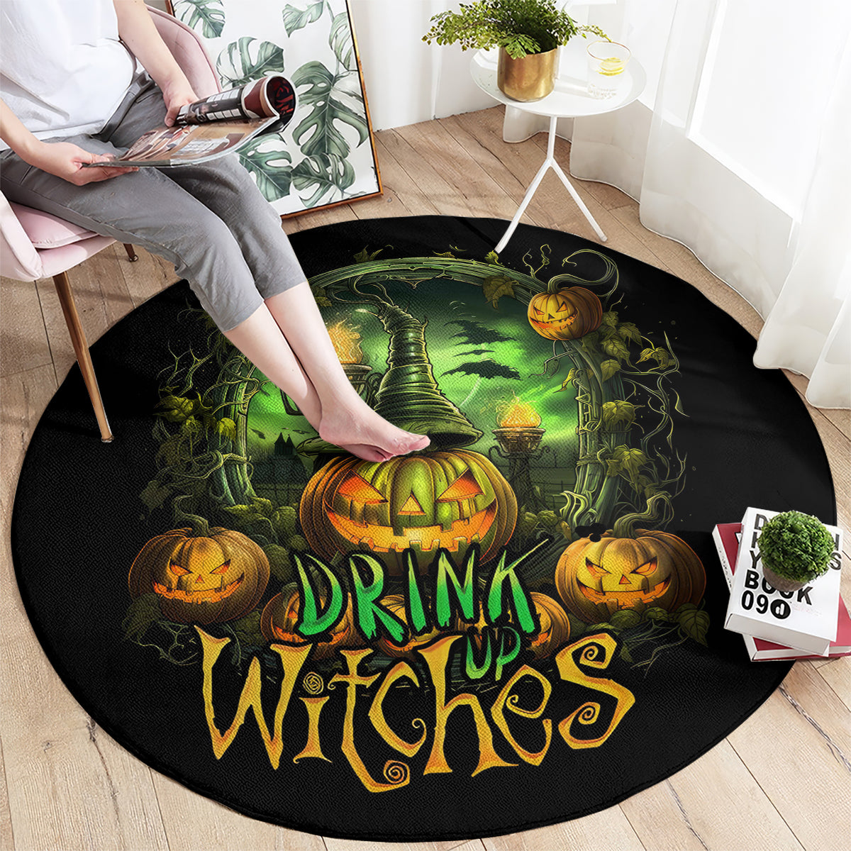 pumpkin-skull-round-carpet-drink-up-witches