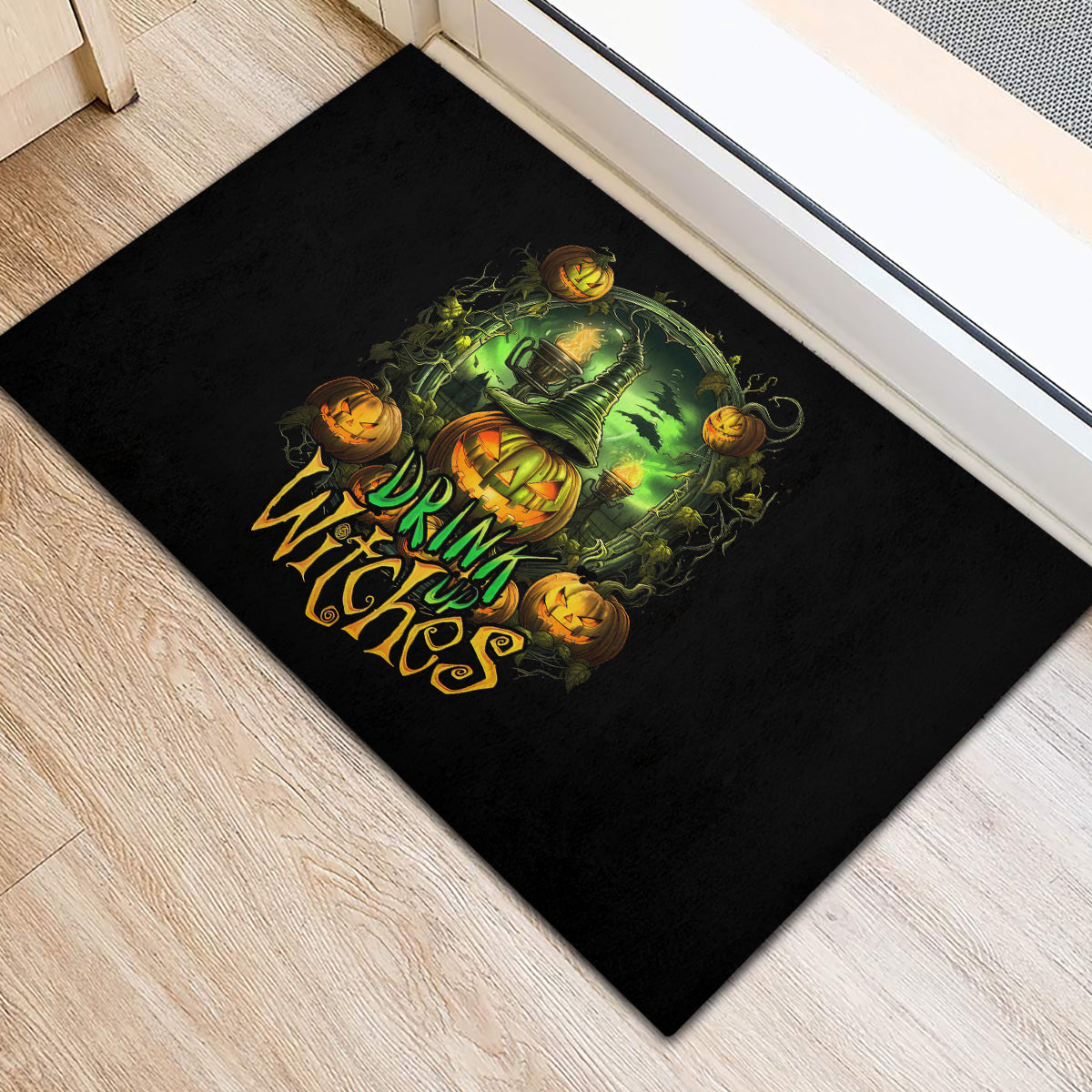 Pumpkin Skull Rubber Doormat Drink Up Witches - Wonder Print Shop