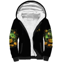 Pumpkin Skull Sherpa Hoodie Drink Up Witches - Wonder Print Shop