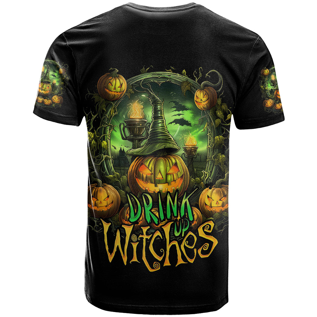 Pumpkin Skull T Shirt Drink Up Witches - Wonder Print Shop