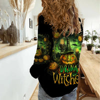 Pumpkin Skull Women Casual Shirt Drink Up Witches - Wonder Print Shop