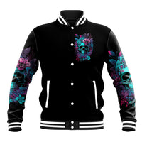 Flower Skull Baseball Jacket Hello Darkness My Old Friend - Wonder Print Shop