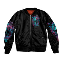 Flower Skull Bomber Jacket Hello Darkness My Old Friend - Wonder Print Shop