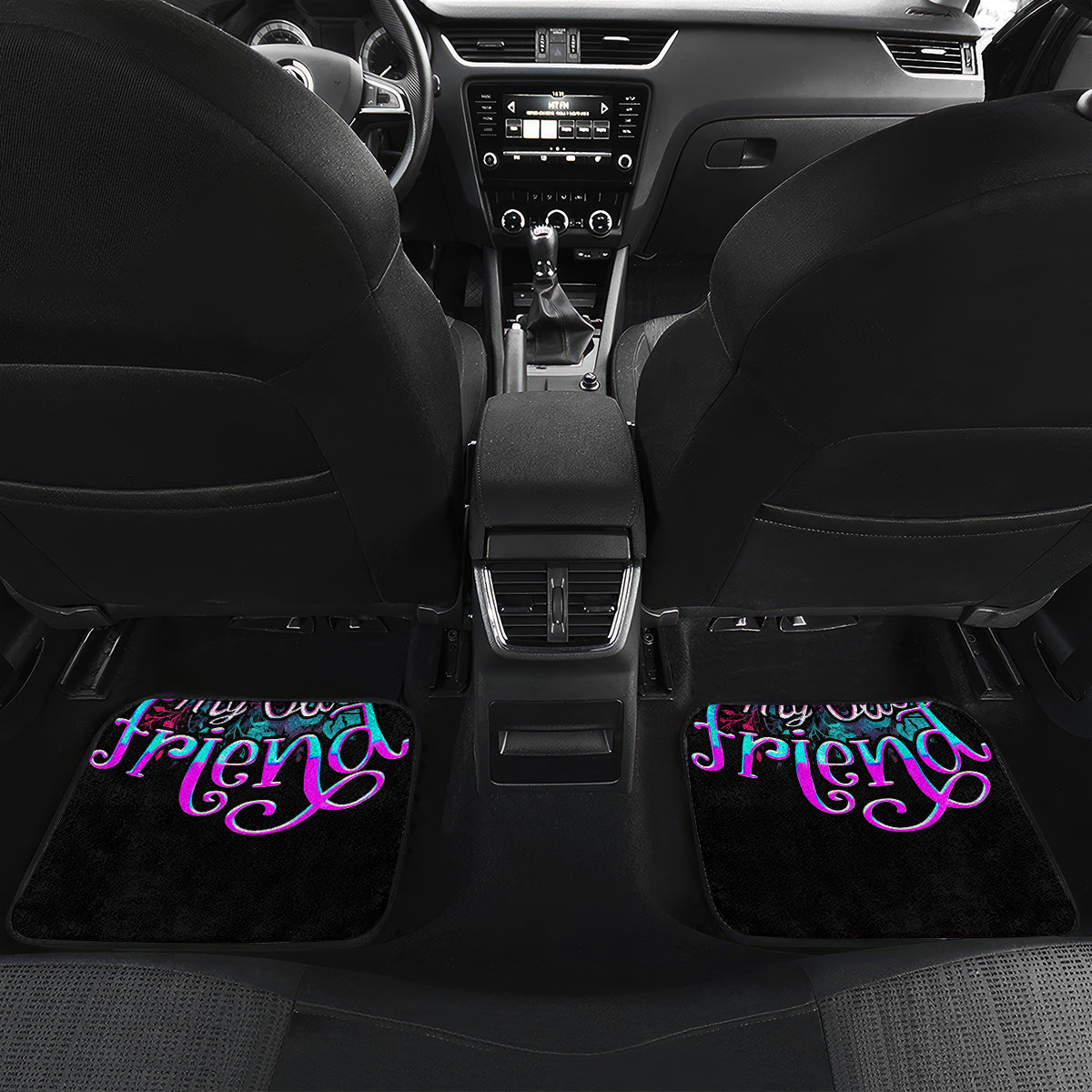 Flower Skull Car Mats Hello Darkness My Old Friend - Wonder Print Shop