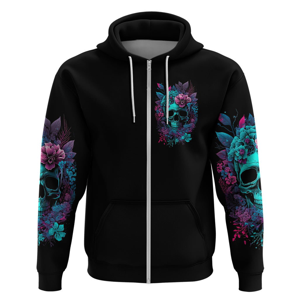Flower Skull Hoodie Hello Darkness My Old Friend - Wonder Print Shop