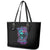 Flower Skull Leather Tote Bag Hello Darkness My Old Friend - Wonder Print Shop