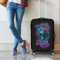 Flower Skull Luggage Cover Hello Darkness My Old Friend - Wonder Print Shop