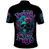 Flower Skull Polo Shirt Hello Darkness My Old Friend - Wonder Print Shop